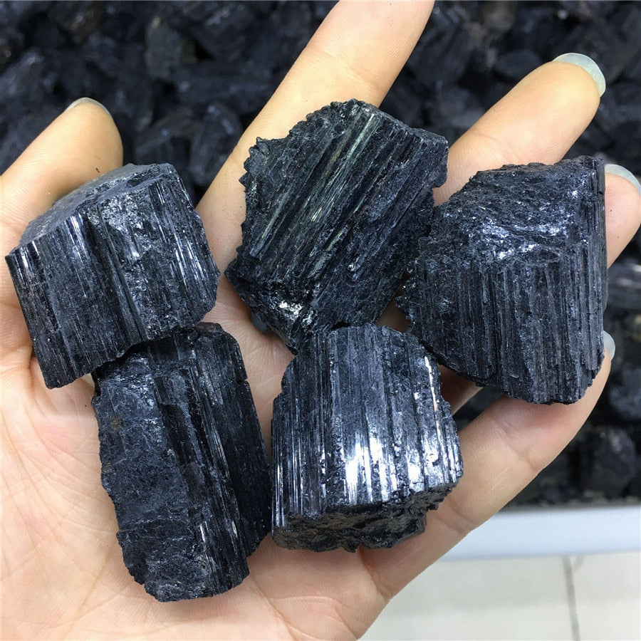 Natural Black Turmaline Crystals Mineral Specimens Irregular Fossil Geology Instructions Site Healing Home Decoration freeshipping - Dara Laine Murray