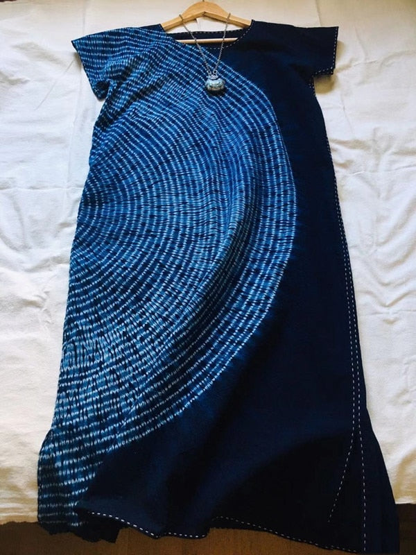 Traditional Shibori Hand Dyed Indigo Fabric Tablecloth / Tapestry - Square freeshipping - Dara Laine Murray