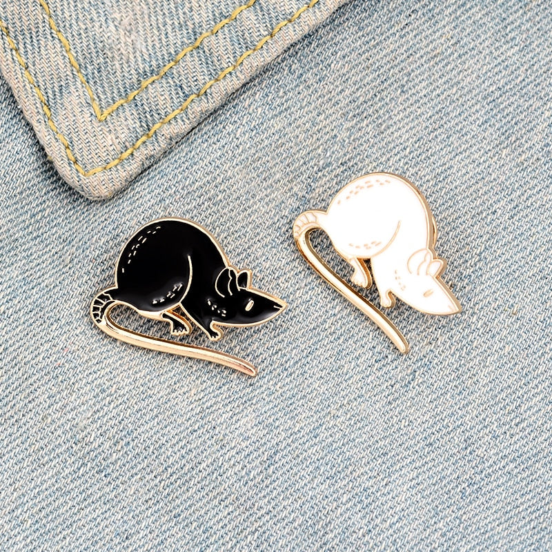 Baltimore Rat Enamel Pin - Black or White freeshipping - Dara Laine Murray