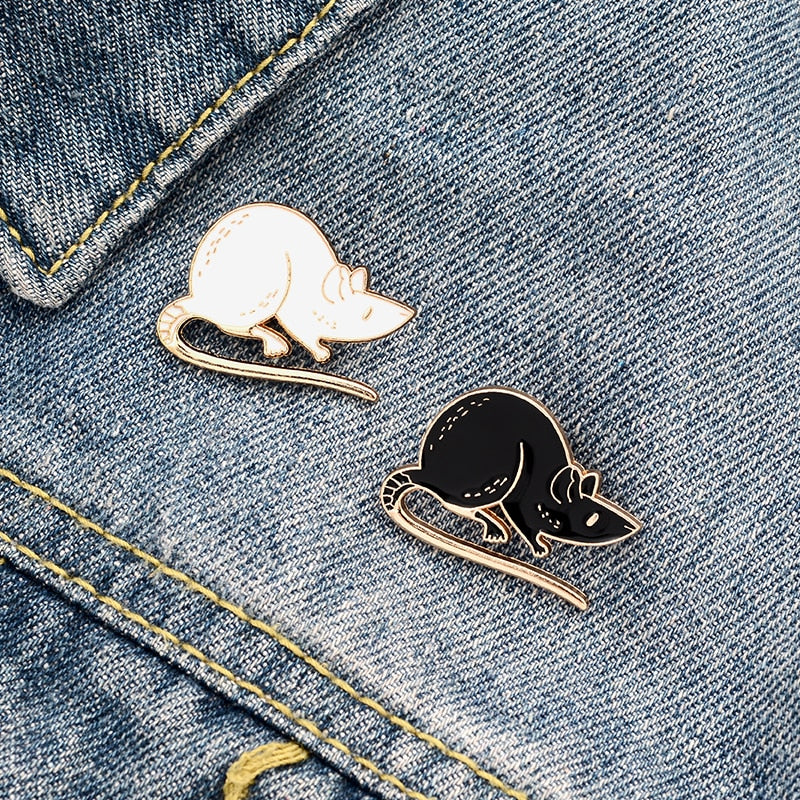 Baltimore Rat Enamel Pin - Black or White freeshipping - Dara Laine Murray