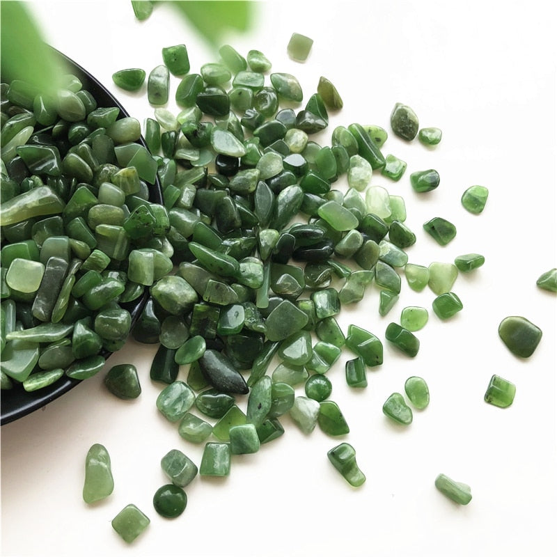 50g 7-9mm Natural Green Jasper Jade Stone Polished Reiki Chakra Healing Crystals Natural Stones and Minerals.