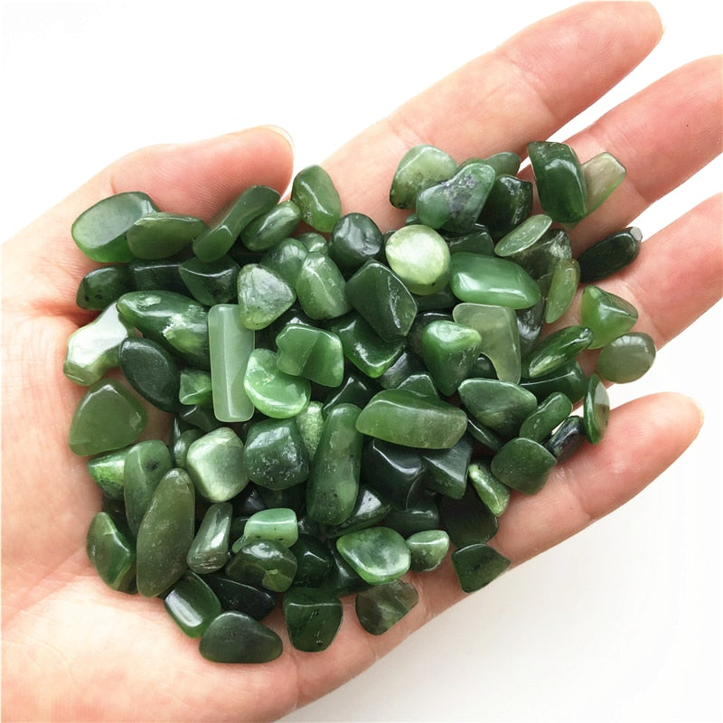 50g 7-9mm Natural Green Jasper Jade Stone Polished Reiki Chakra Healing Crystals Natural Stones and Minerals.