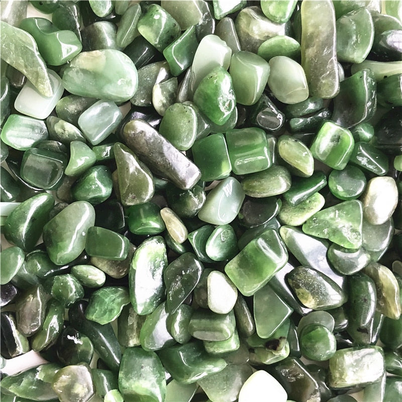 50g 7-9mm Natural Green Jasper Jade Stone Polished Reiki Chakra Healing Crystals Natural Stones and Minerals.