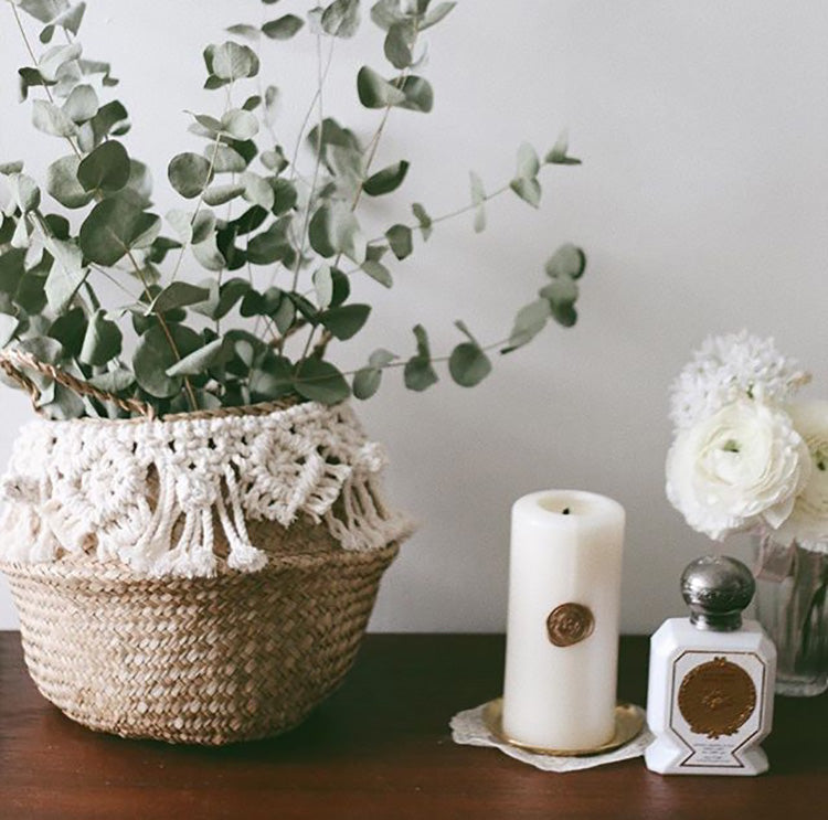 Woven Grass Baskets with Decorative Tassels / Weavings / Macrame freeshipping - Dara Laine Murray