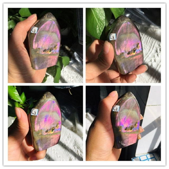 Misty Starlight Violet Labradorite Crystal - Freeform w/ Pink and Purple Flash (rare) choose your own