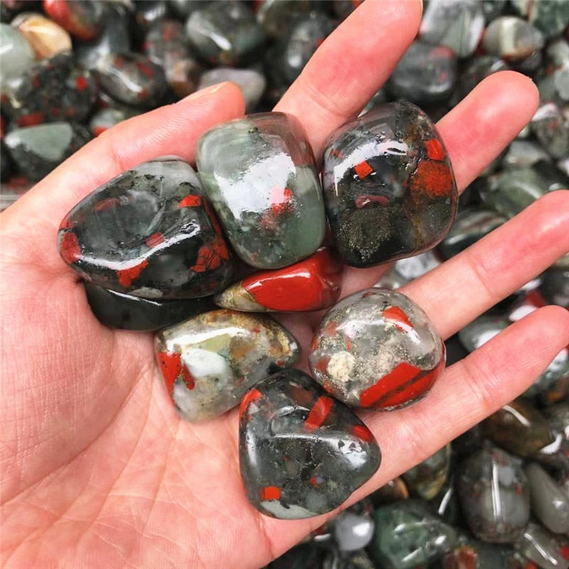 Bloodstone Tumbled Polished Stone Crystal Harvest Retreats Store