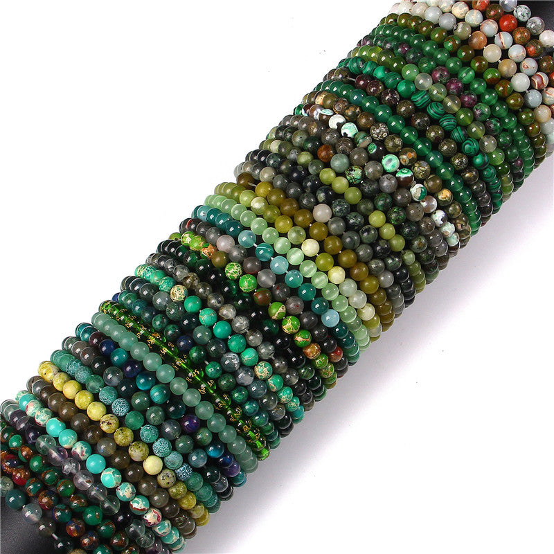 The Green Collection - A collection of green crystal bracelets for luck, abundance, and growth