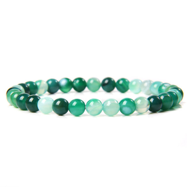 The Green Collection - A collection of green crystal bracelets for luck, abundance, and growth