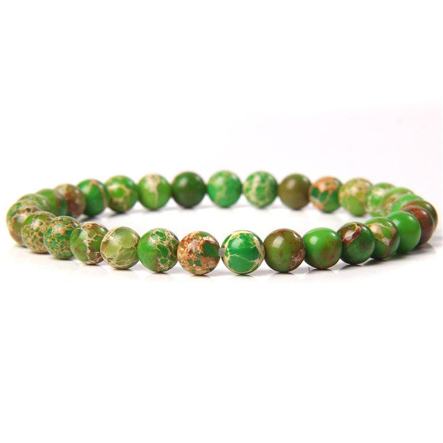 The Green Collection - A collection of green crystal bracelets for luck, abundance, and growth