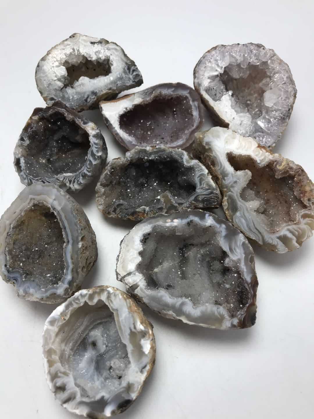 1pcs/2pcs Natural Agate Geode Crystal Box For Home Decoration Reiki Healing Mineral Specimen Collection