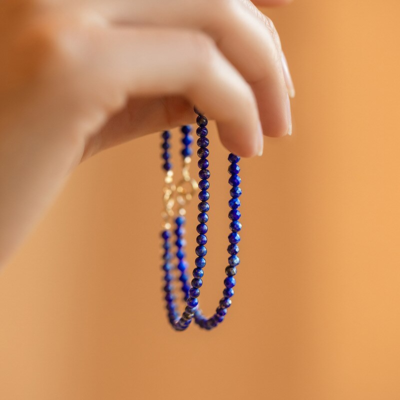 2022 New Adjustable Lapis Lazuli Beads Bracelets For Women Natural Stone Fine Jewelry
