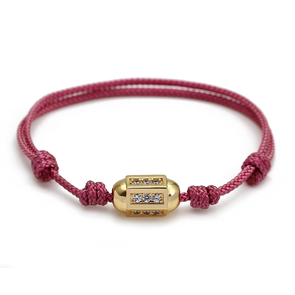Wish Card 2022 Fashion Bracelet for Woman Girls Enamel Copper Bead Evil Eye Charm Adjustable Rope Handmade Bracelets One Piece