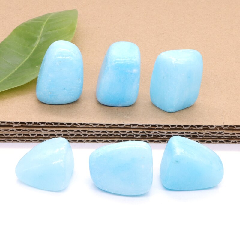 Natural Round Blue Aragonite Healing Crystals Tumbled Bulk stones Mineral Specime Gemstones Gem Home Decoration DIY Beads Gifts