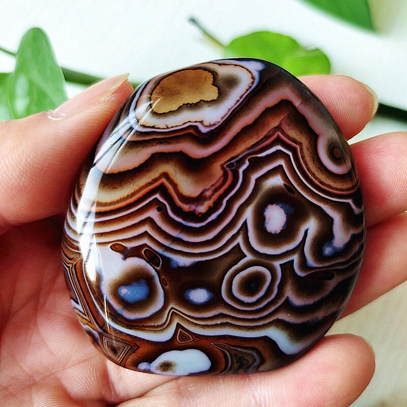 Natural Lace Stone Sardonyx Agate Palm Hand Play Witchcraft Supplies Meditation Spiritual Decor Home Decoration Healing Crystals