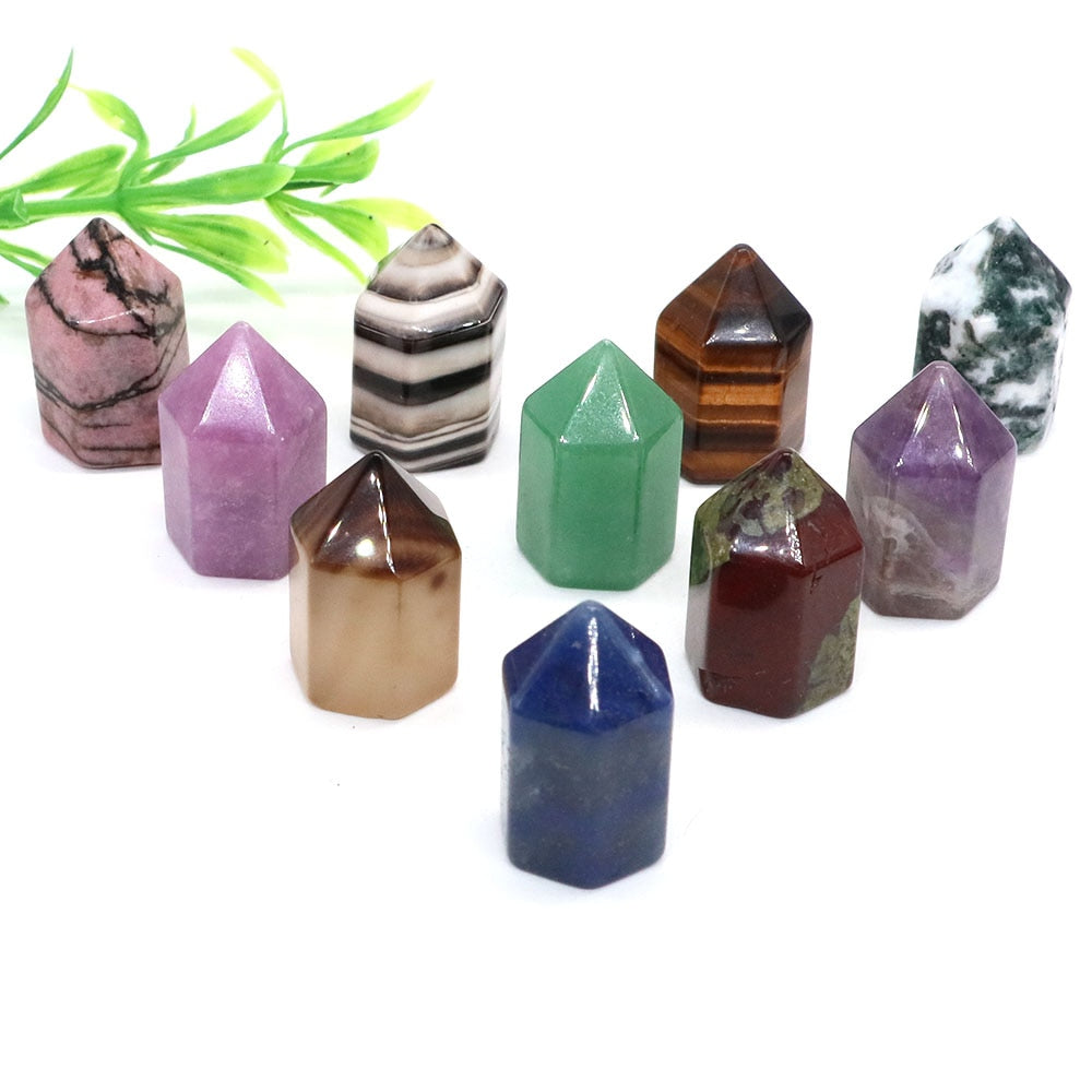 Crystal Hexagonal Prisms Natural Stone Pink Quartz Point Wand Healing Energy Mineral Amethyst Tower Furnishing Home Decoration