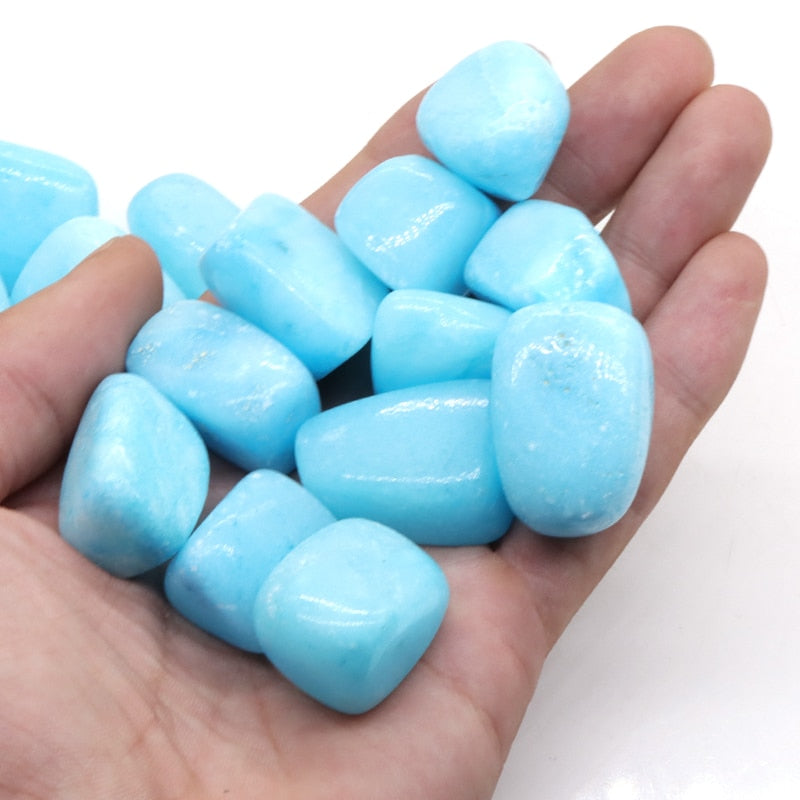 Natural Round Blue Aragonite Healing Crystals Tumbled Bulk stones Mineral Specime Gemstones Gem Home Decoration DIY Beads Gifts