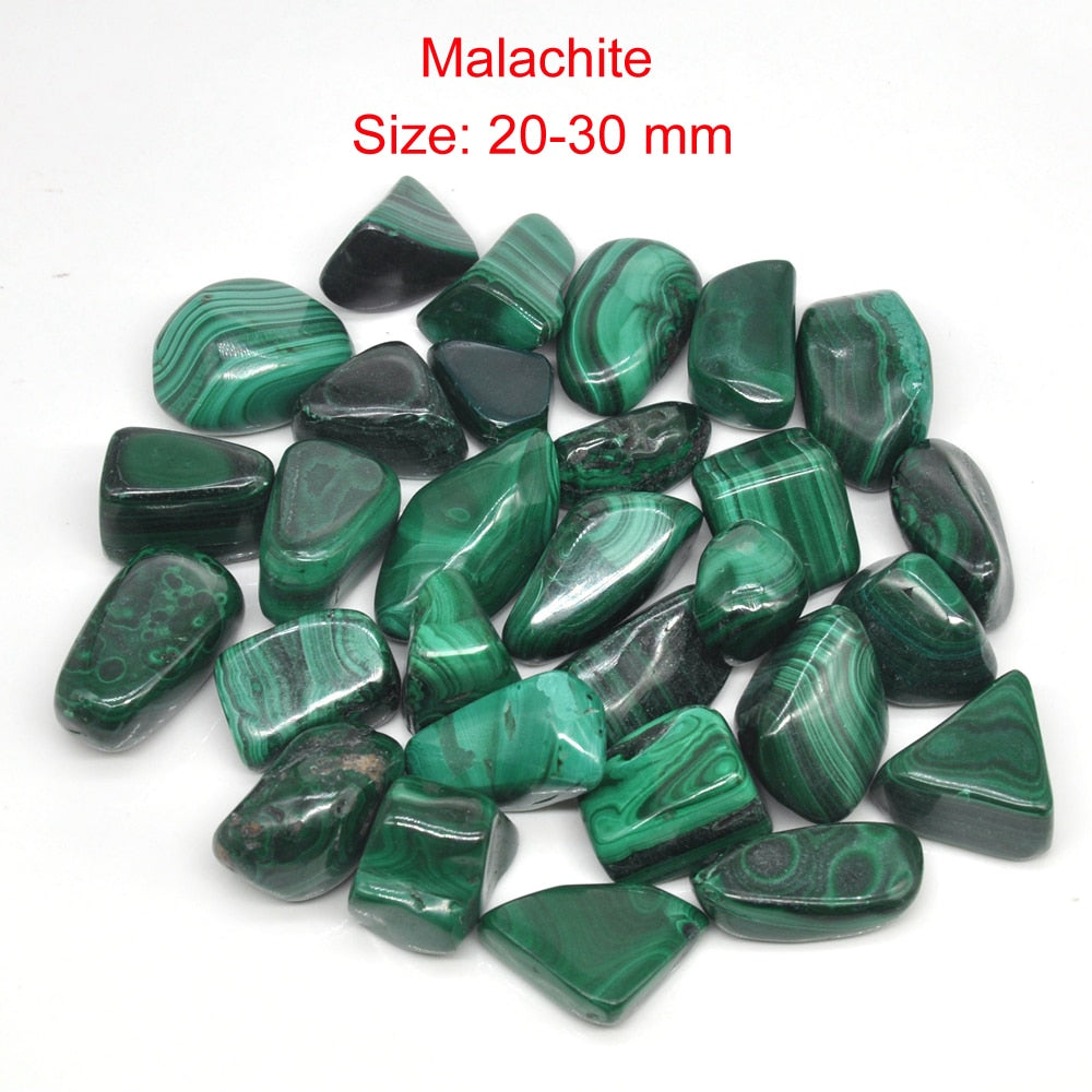 Natural Malachite Tumbled Stones Bulk Healing Crystals Reiki Polished Real Gemstone Aquarium Decoration Material For Jewelry