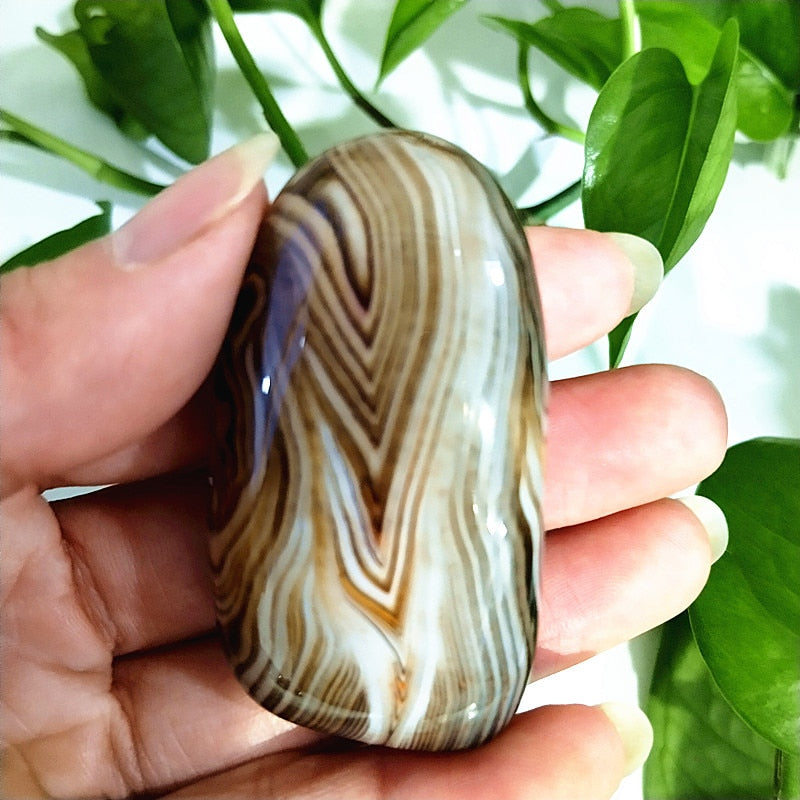 Natural Lace Stone Sardonyx Agate Palm Hand Play Witchcraft Supplies Meditation Spiritual Decor Home Decoration Healing Crystals