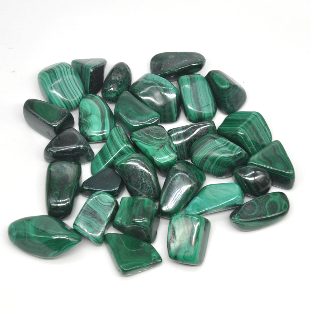 Natural Malachite Tumbled Stones Bulk Healing Crystals Reiki Polished Real Gemstone Aquarium Decoration Material For Jewelry