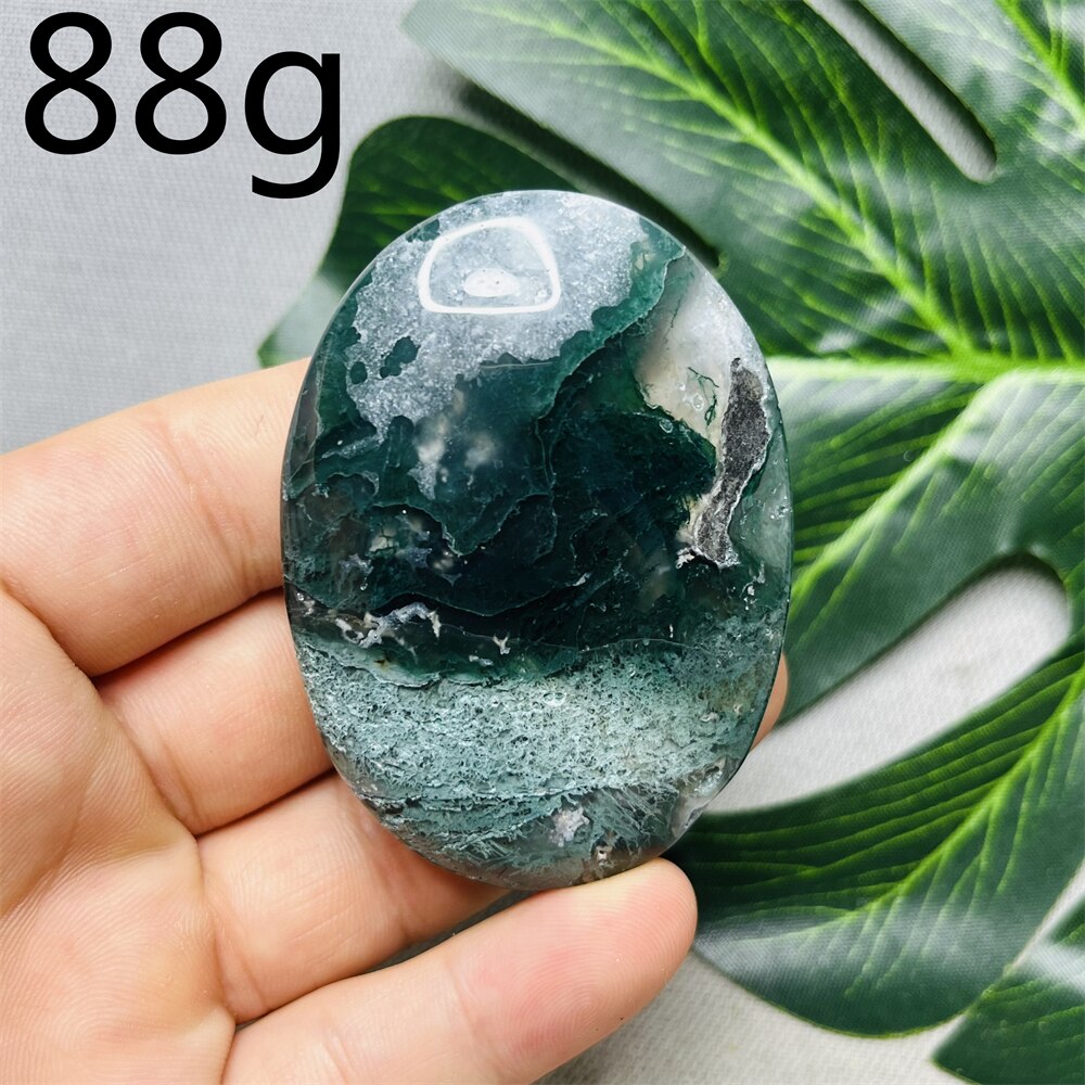 Natural Stone Geode Agate Moss Agate Palm Spiritual Decoration Spiritual Rock Witch Meditation Crystal and Stone Healing