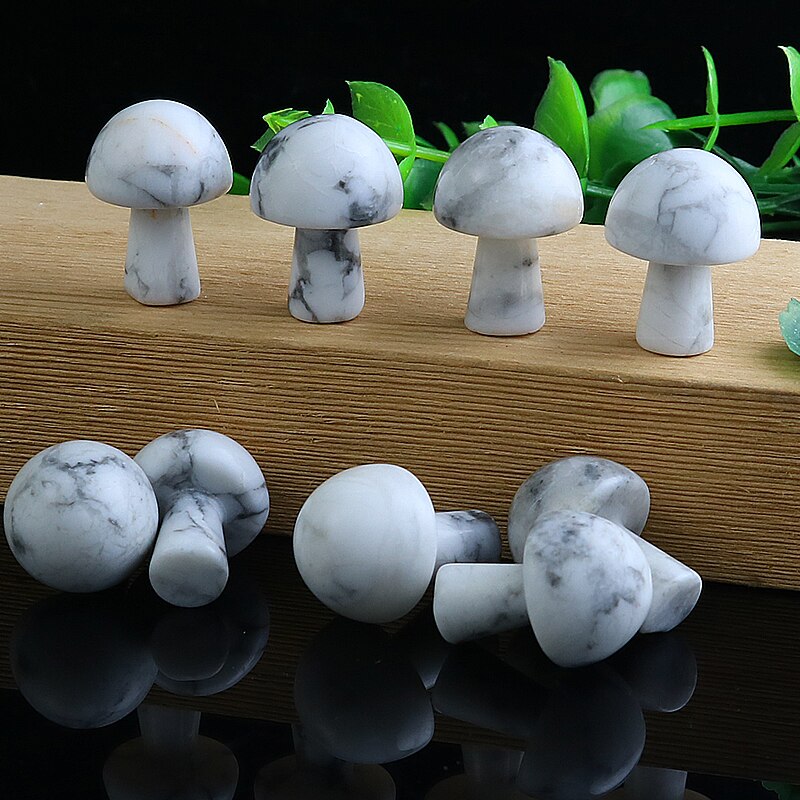 20PCS Mini Mushroom Gemstones Figurine Natural Stones Carved Crafts Decor Quartz Healing Crystal Statue Wholesae Bulk 16*22mm