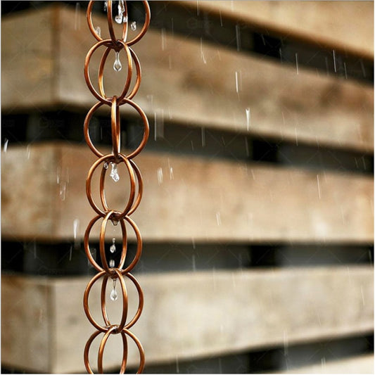 2.6m Copper Falling Water Diversion Chain Rain Bell Temple Eaves Drainage Chain Homestay Villa Courtyard Garden Rain Guide Chain