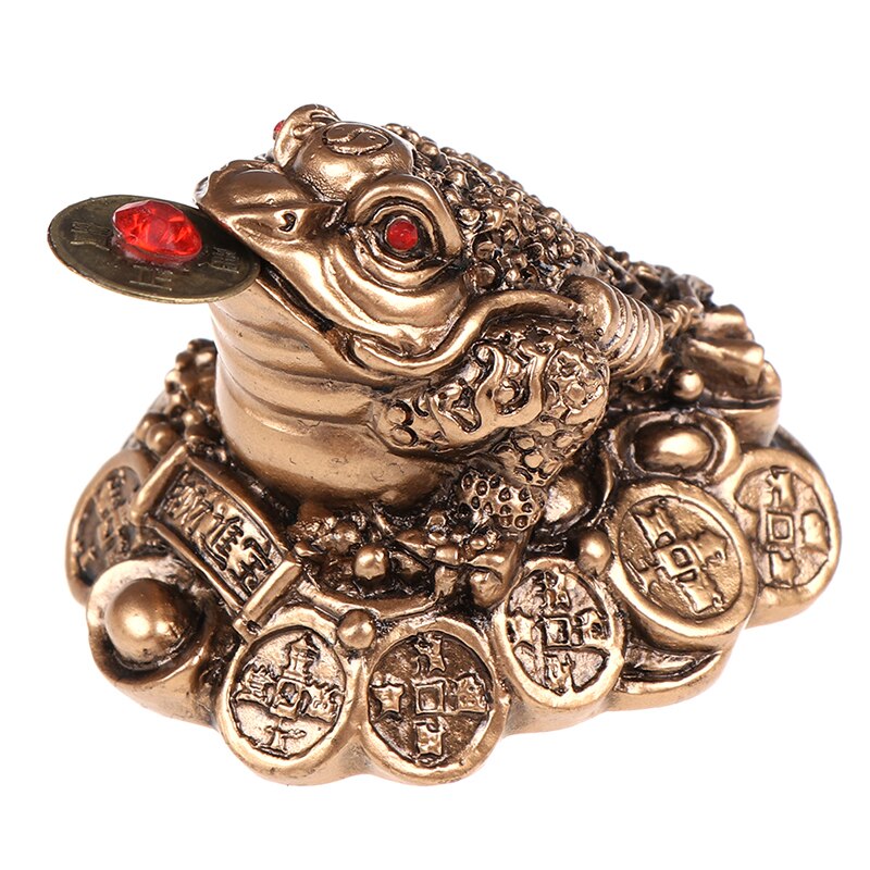 Feng Shui Toad Money LUCKY Fortune Wealth Chinese Golden Frog Toad Coin Home Office Decoration Lucky Gifts Tabletop Ornaments