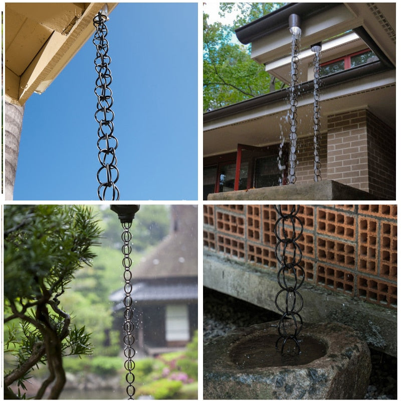 2.6m Copper Falling Water Diversion Chain Rain Bell Temple Eaves Drainage Chain Homestay Villa Courtyard Garden Rain Guide Chain