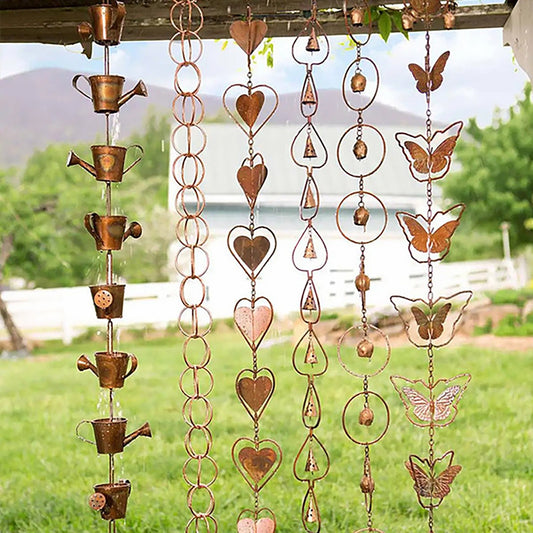 Metal Butterfly Rain Chimes Chain For Catcher Cups And Rain Rain Decoration Roof Metal Gutter Drainage Chain Tool Downspout