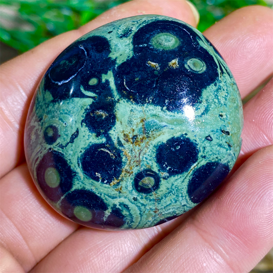 Green Peacock Eye Natural Stone And Crystal Healing  Quartz Palm Aquarium Gemstons Wicca Reiki Ornaments Home Decoration Room