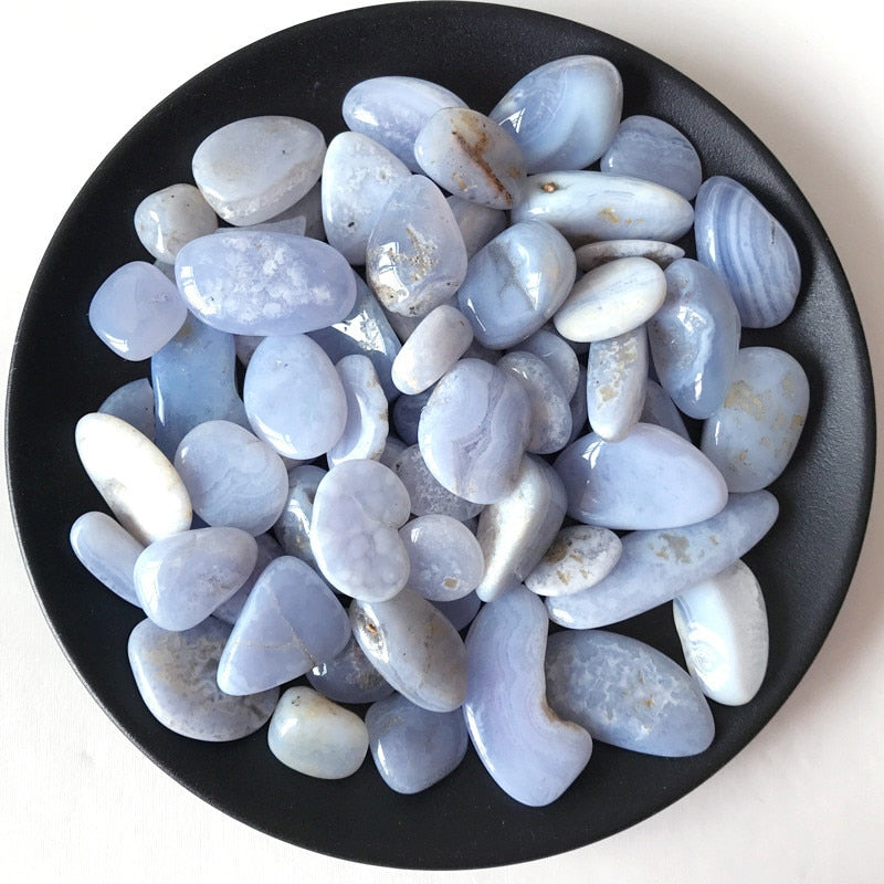 Blue Lace Agate Tumbled / Polished Stones - 100g freeshipping - Dara Laine Murray