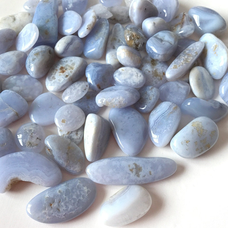 Blue Lace Agate Tumbled / Polished Stones - 100g freeshipping - Dara Laine Murray