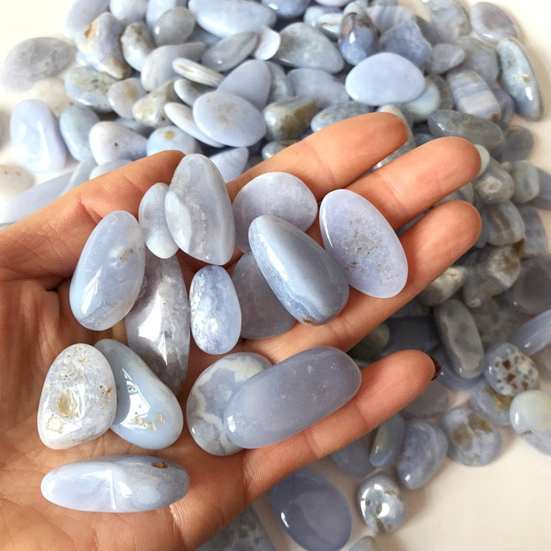 Blue Lace Agate Tumbled / Polished Stones - 100g freeshipping - Dara Laine Murray