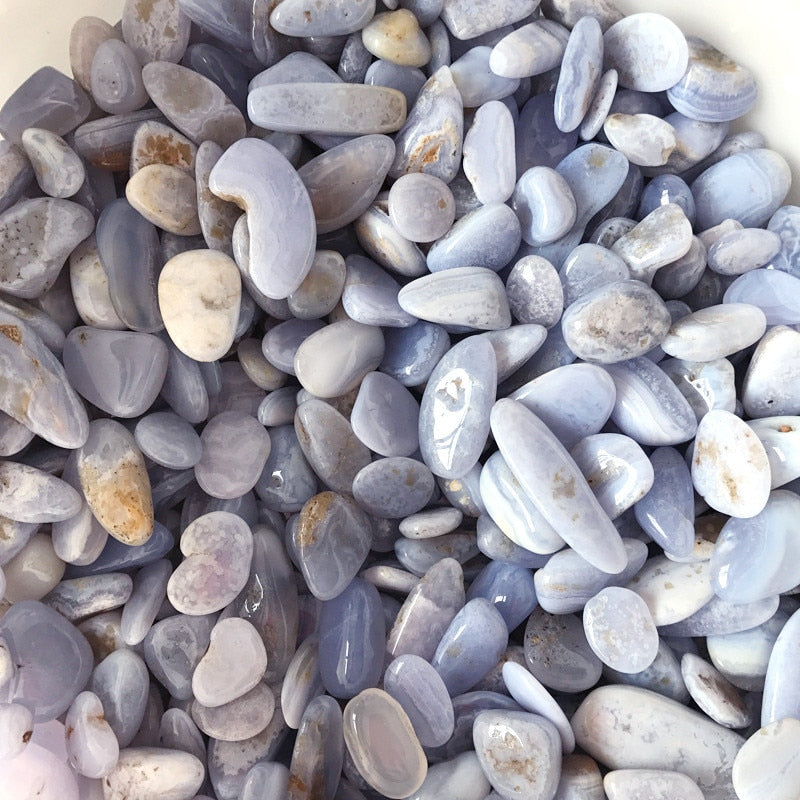 Blue Lace Agate Tumbled / Polished Stones - 100g freeshipping - Dara Laine Murray