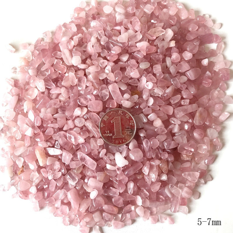 Rose Quartz Crystal Polished Stone Chips.