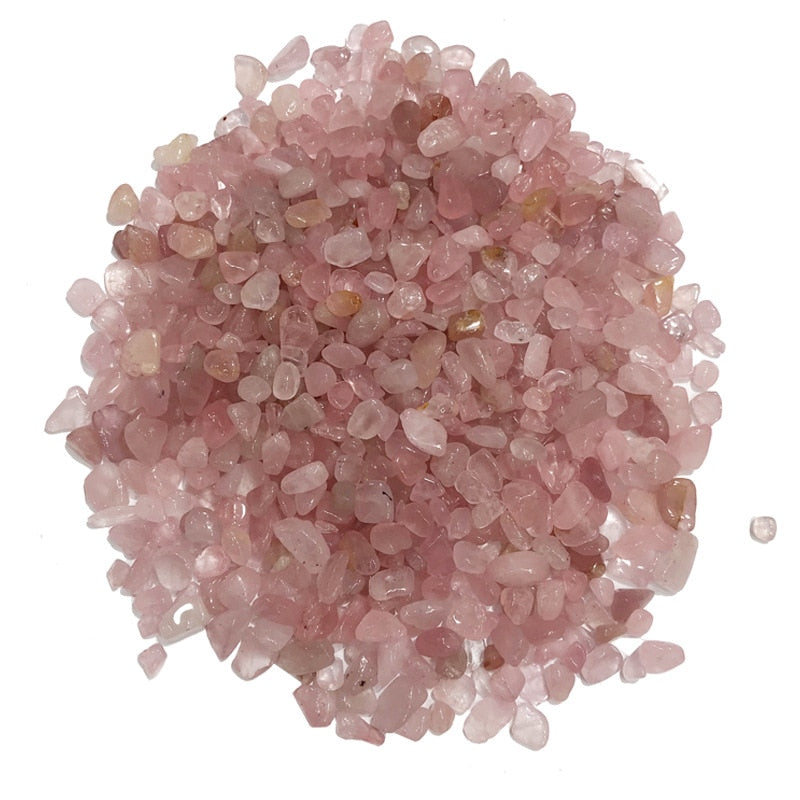 Rose Quartz Crystal Polished Stone Chips.