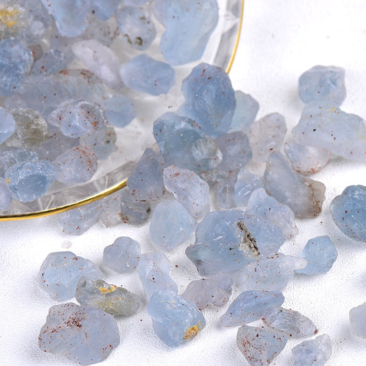 50g Natural Crystal Celestite Tumbled Chips Crushed Stone Healing Crystal Jewelry Making Home Decor Or Aquarium Decor freeshipping - Dara Laine Murray