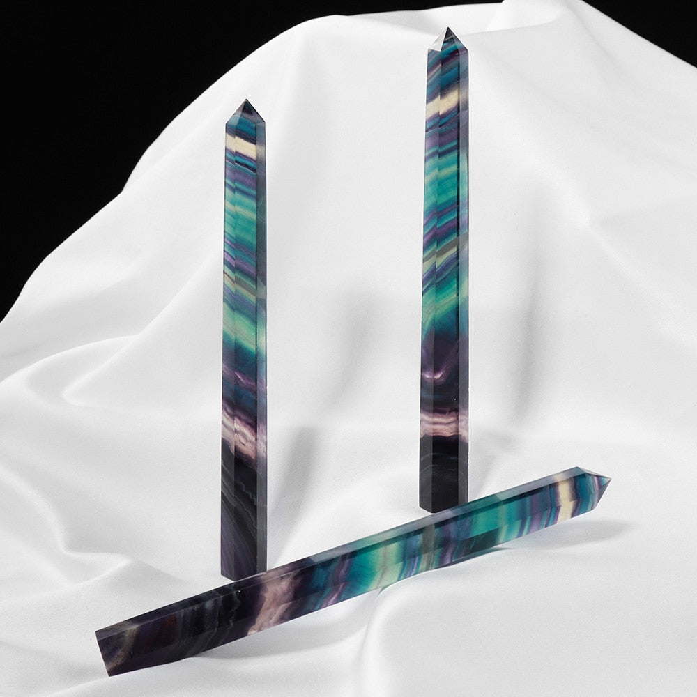 Rainbow Fluorite Tower / Obelisk / Point - Tall Fluorite Tower.