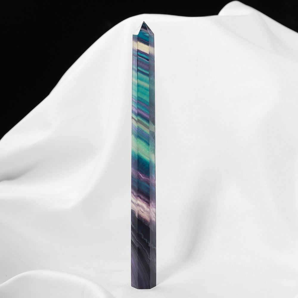 Rainbow Fluorite Tower / Obelisk / Point - Tall Fluorite Tower.