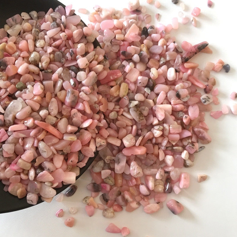 Pink Opal Stone Chips Stone - Irregular Crystals Perfect for Crystal Grids.