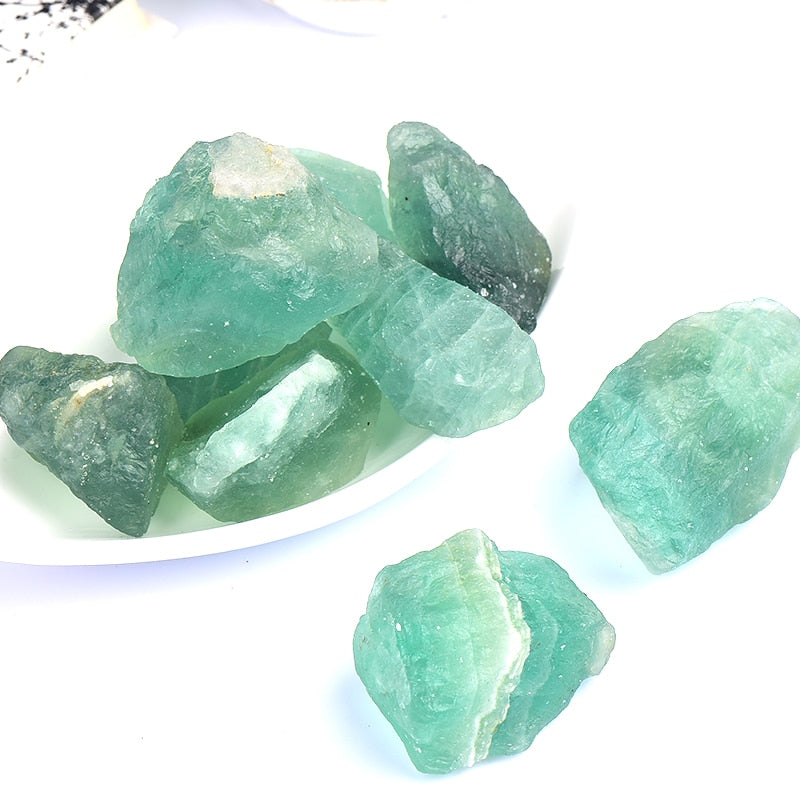 Green Fluorite Raw Gemstone Mineral.