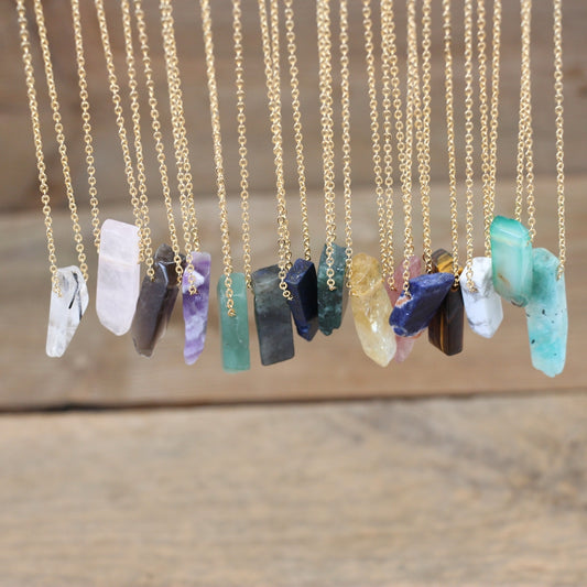 Polished Stone Crystal Slice / Slab Pendants Necklace Crystal Jewelry - Irregular and Natural Shapes