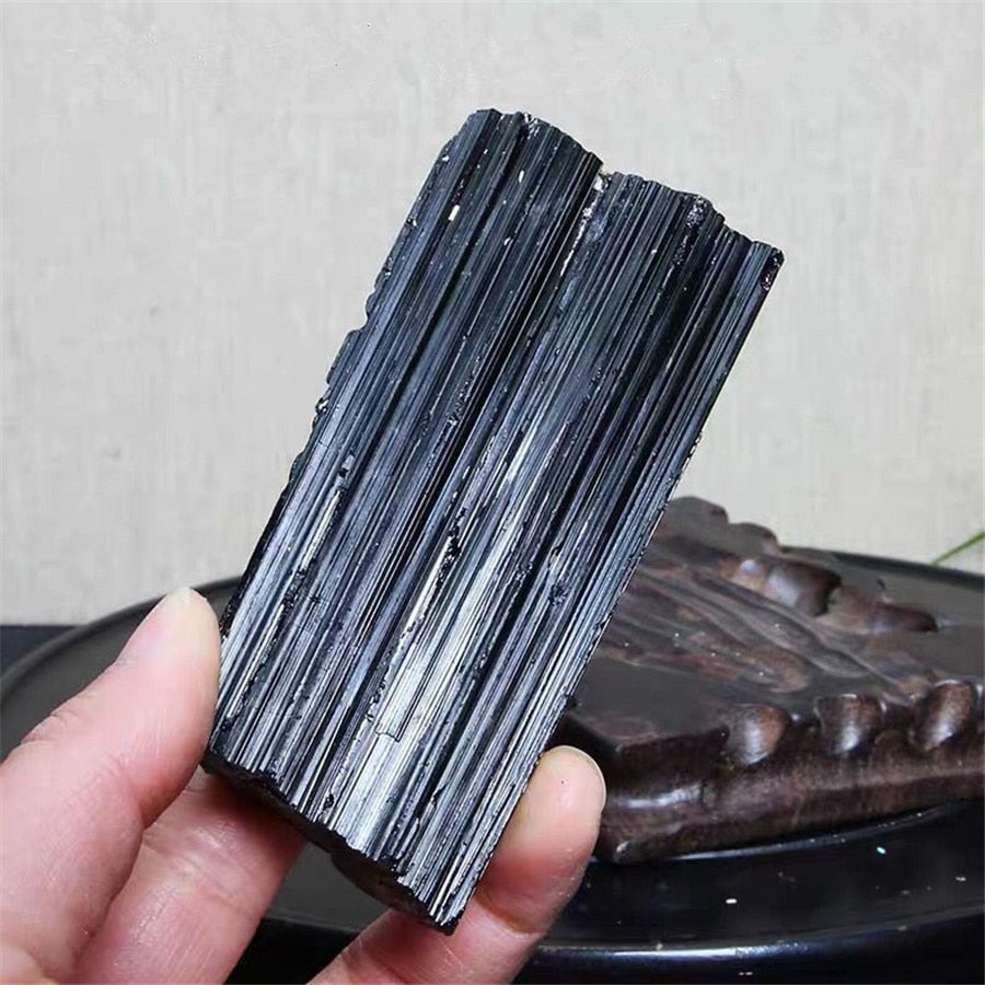 Natural Black Turmaline Crystals Mineral Specimens Irregular Fossil Geology Instructions Site Healing Home Decoration freeshipping - Dara Laine Murray
