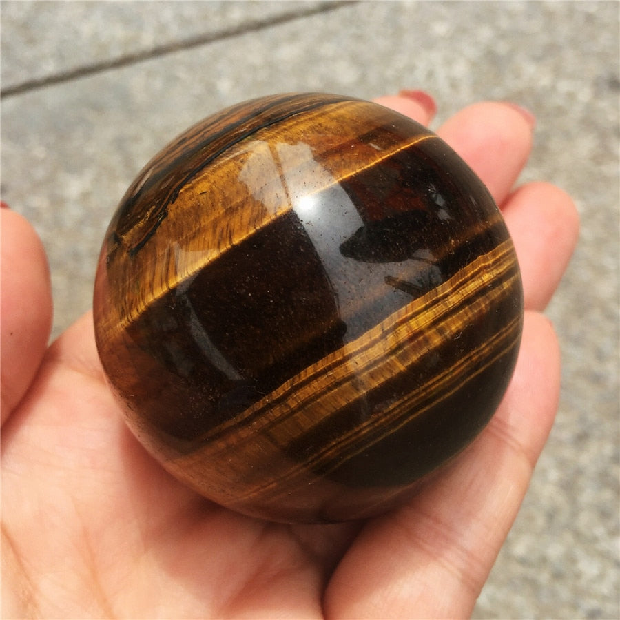 AAA 1pcs Tiger Eye Rare Natural Carving Sphere Ball Free stand Chakra Healing Reiki Stones Carved Crafts Wholesale.