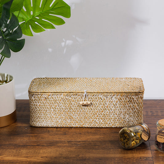 Handmade Seagrass Three Section Storage Basket freeshipping - Dara Laine Murray