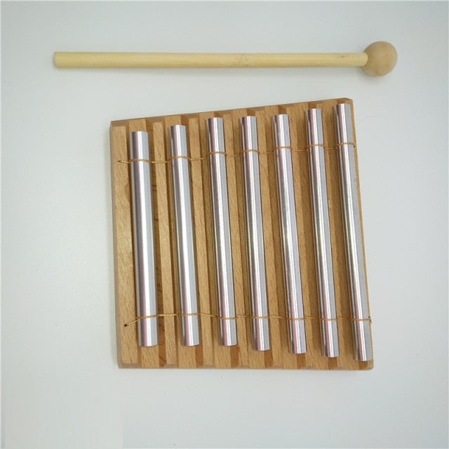 7-Tone Wooden Chime with Mallet Percussion Instrument for Meditation.